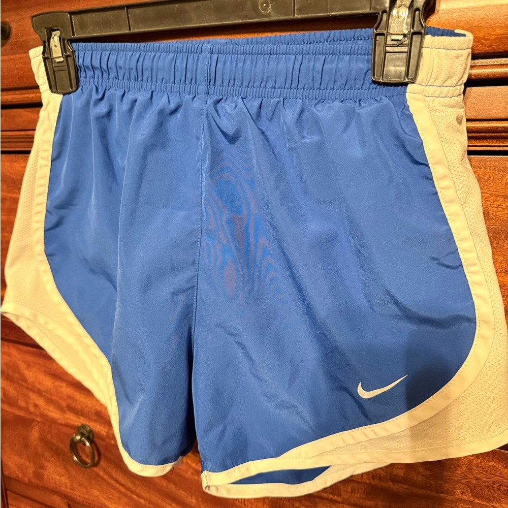 Nike Women's Blue and White Athletic Shorts